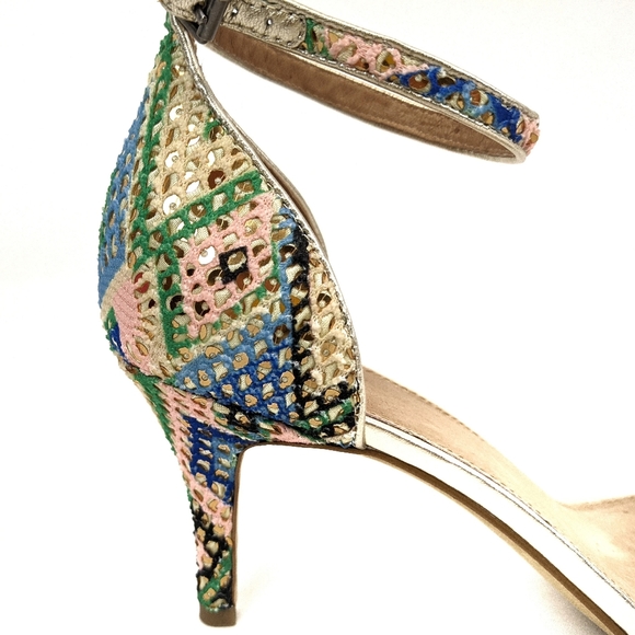New Halogen Multicolor Crochet Detail High Heels - Picture 2 of 7